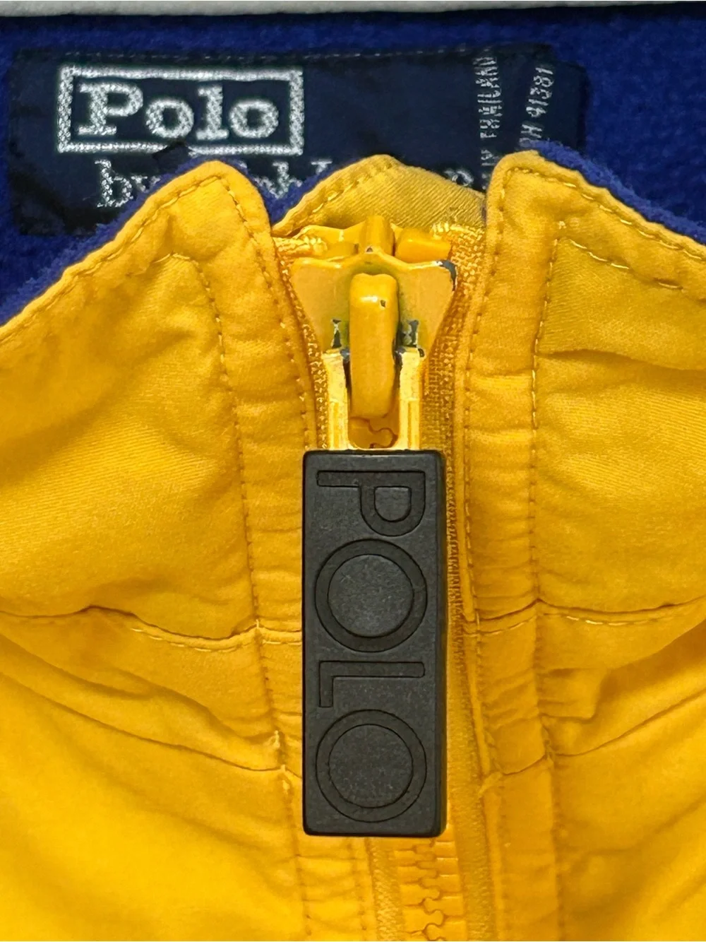 Vintage 90s Polo Sport by Ralph Lauren Yellow Jacket Fleece Lined Large